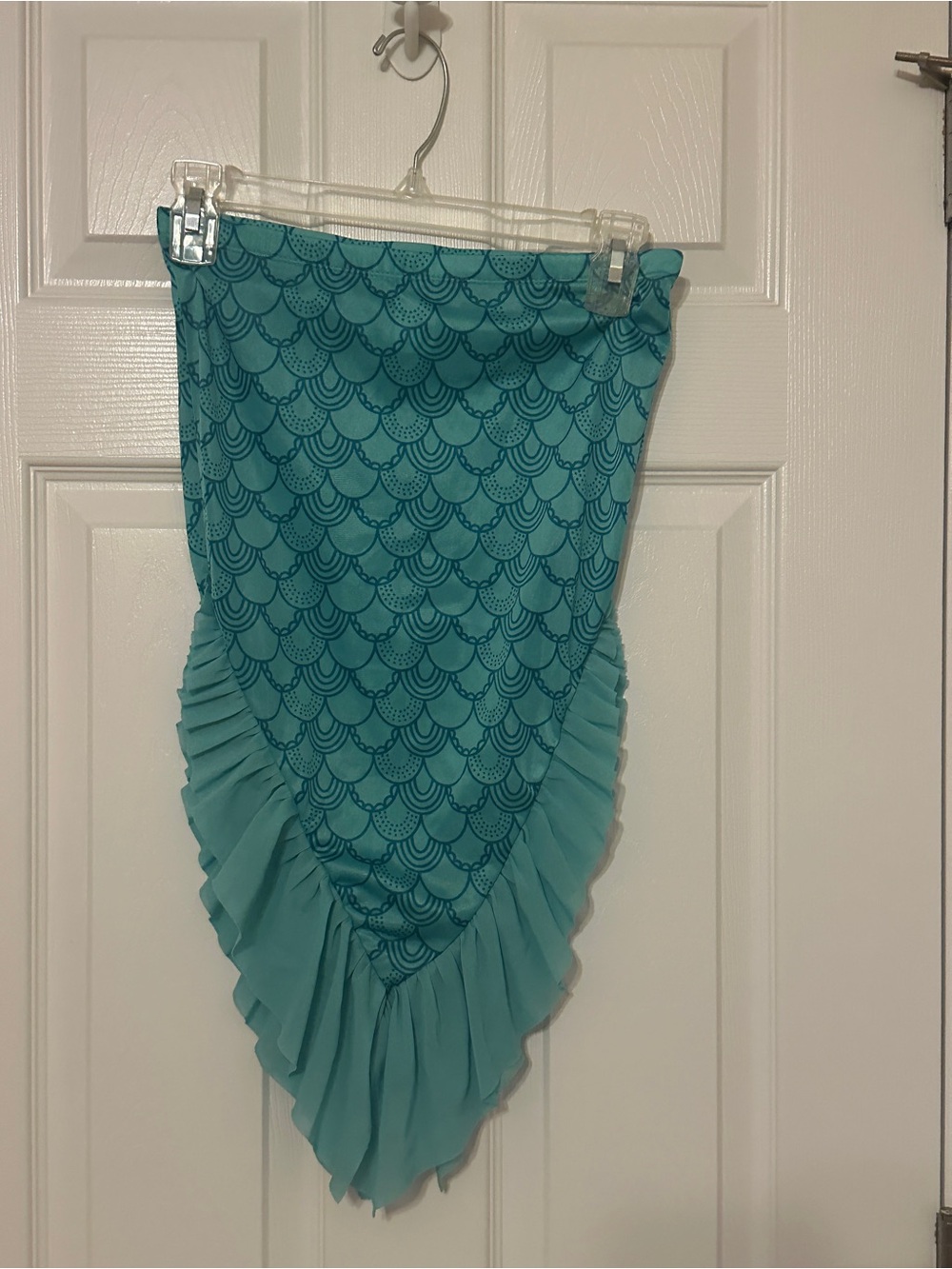 Cat & Jack Teal Mermaid-Scale Ruffle Swim Cover-Up